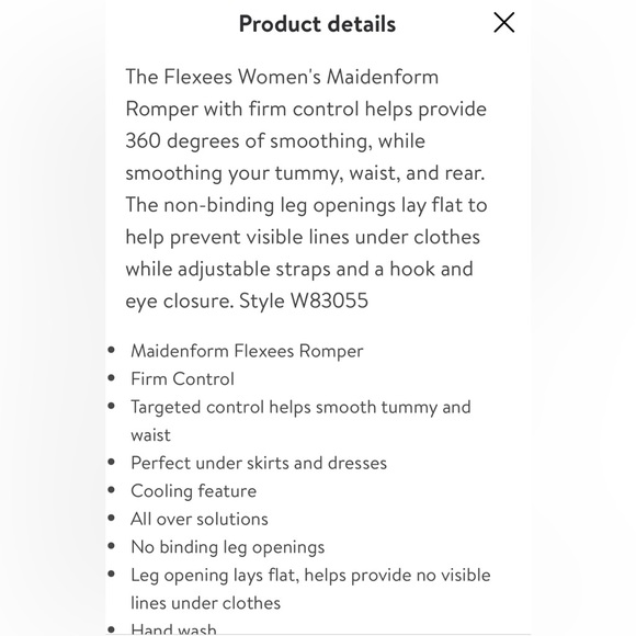 Maidenform Flexees Shaper- Firm Romper NWT | Size Small - Picture 7 of 9